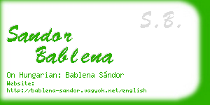 sandor bablena business card